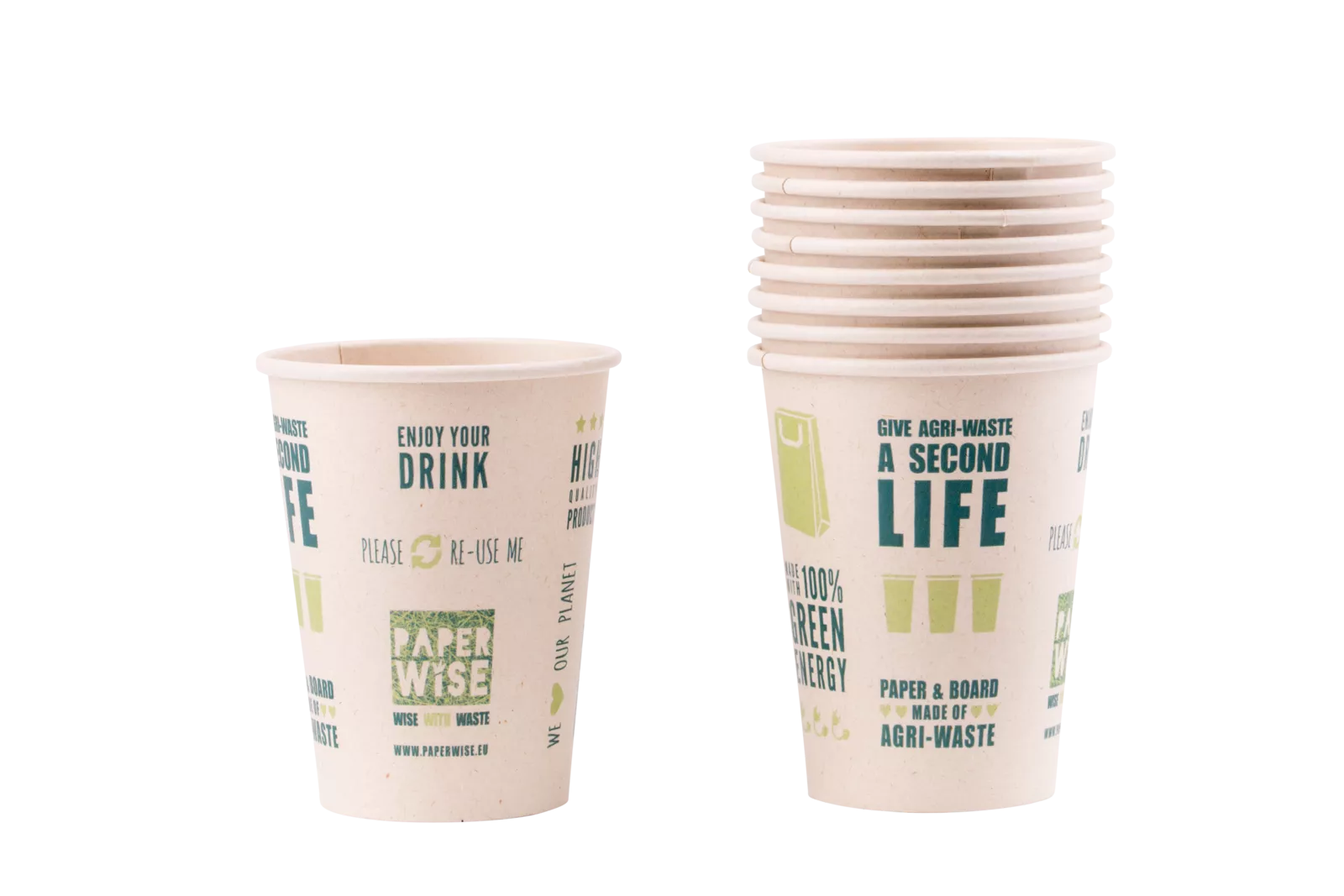 PaperWise bio cup environmentally friendly disposable paper tea coffee drinking cup packaging office6c