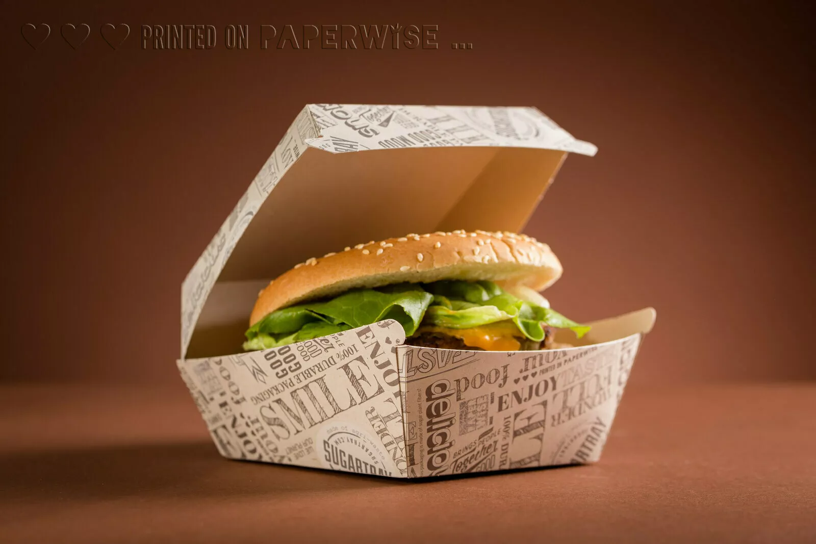 PaperWise compostable disposable snack packaging togo eco paper board foodsafe plasticfree snacks fries wraps hamburger pizza 7