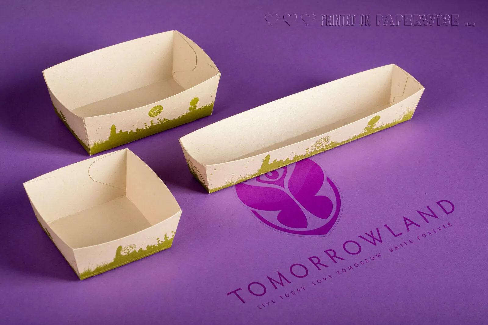 PaperWise compostable disposable snack to go natural paper board food snacks organic packaging Tomorrowland