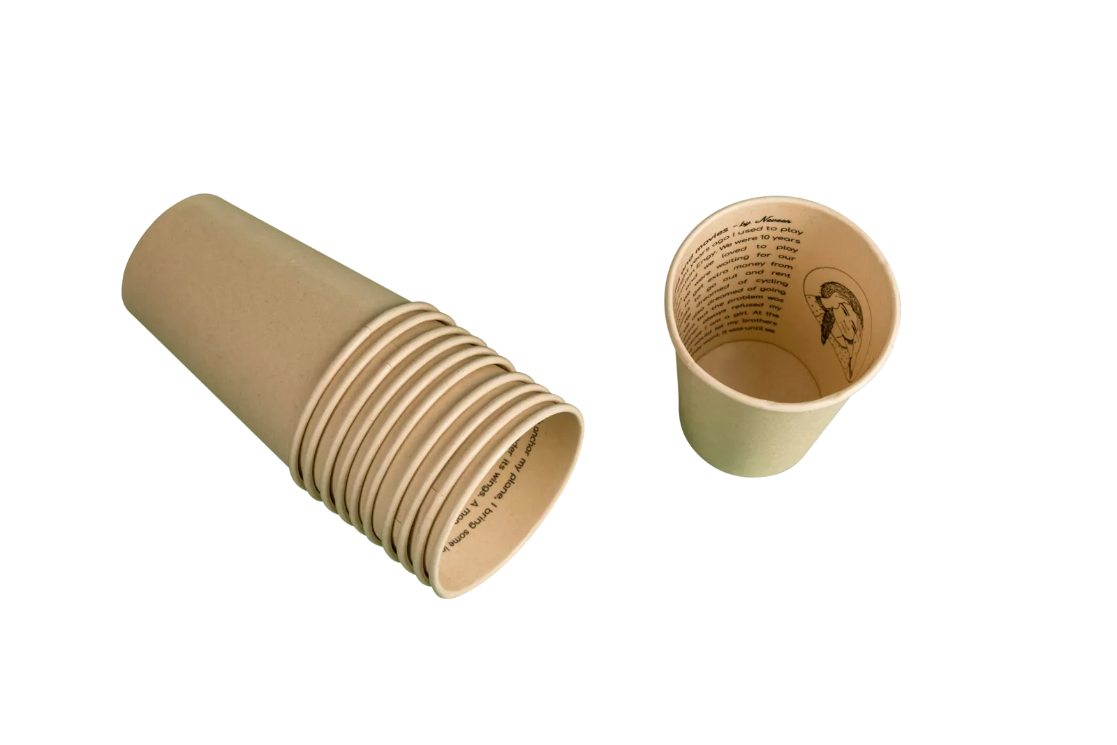 PaperWise eco bio cups drinks coffee tea water disposable compostable paper board insideprinting packaging office promo c