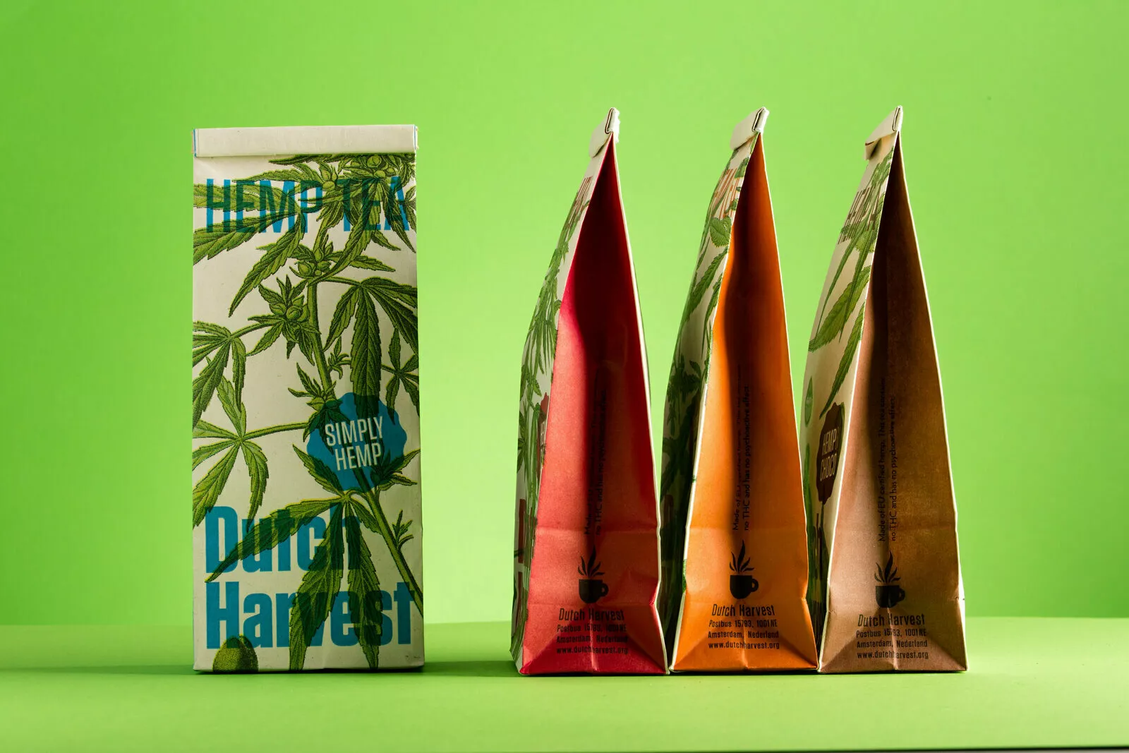 PaperWise eco friendly organic bio pouch packaging tea coffee bag blockbottom sustainable foodsafe hemptea