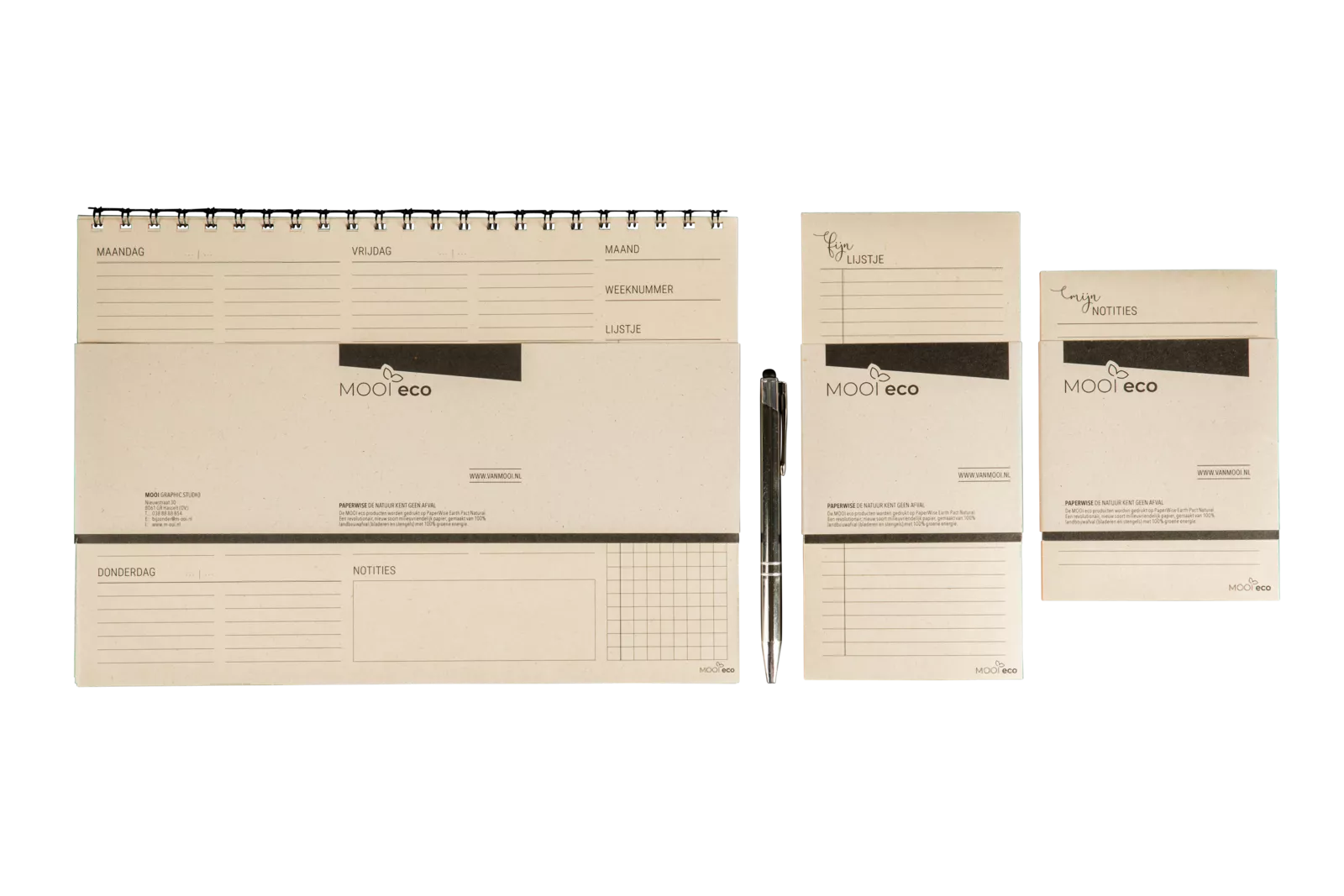 PaperWise eco paper calender agenda writing pad notebook socially responsible stationery office MooiGraphicStudio c