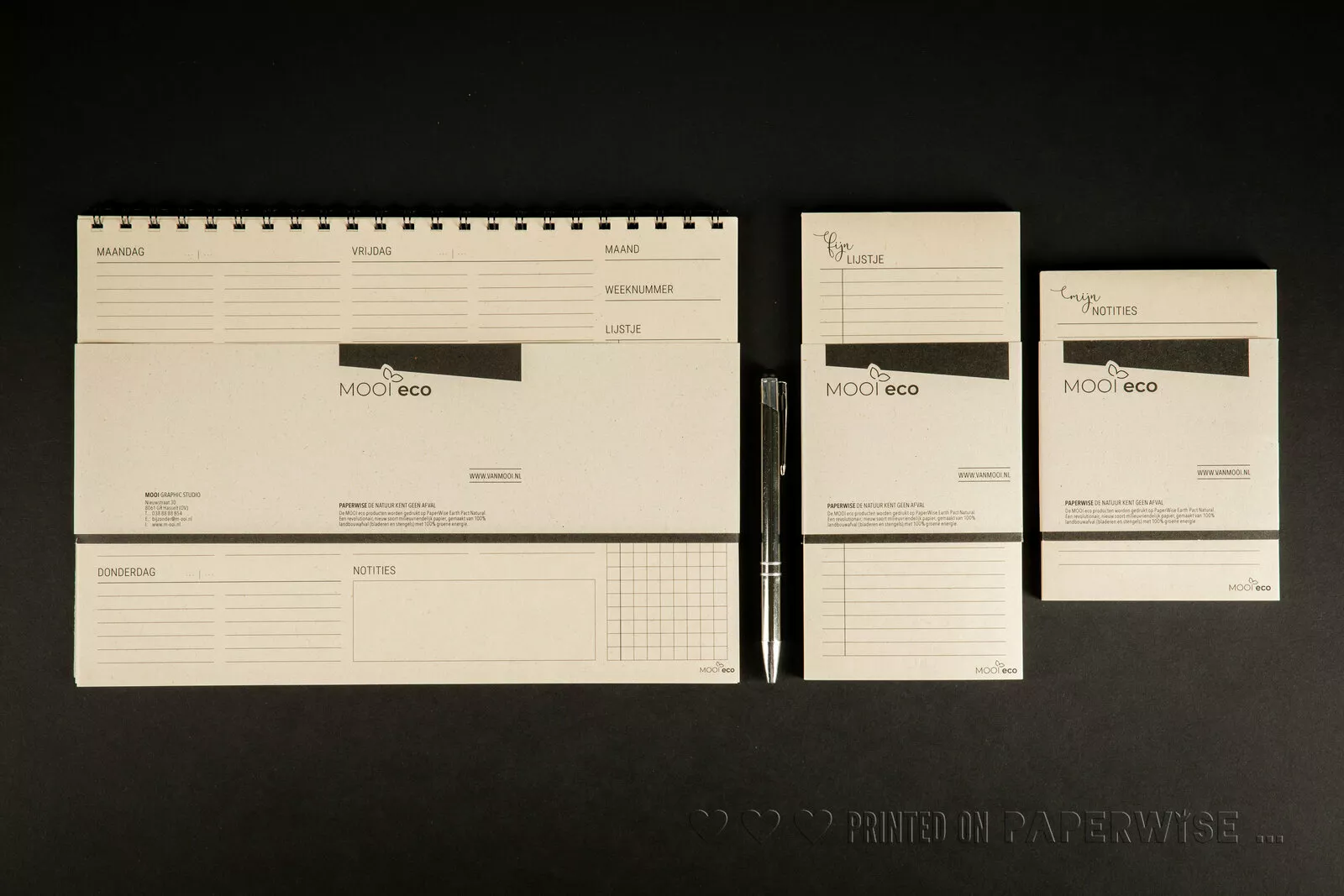 PaperWise eco paper calender agenda writing pad notebook socially responsible stationery office MooiGraphicStudio