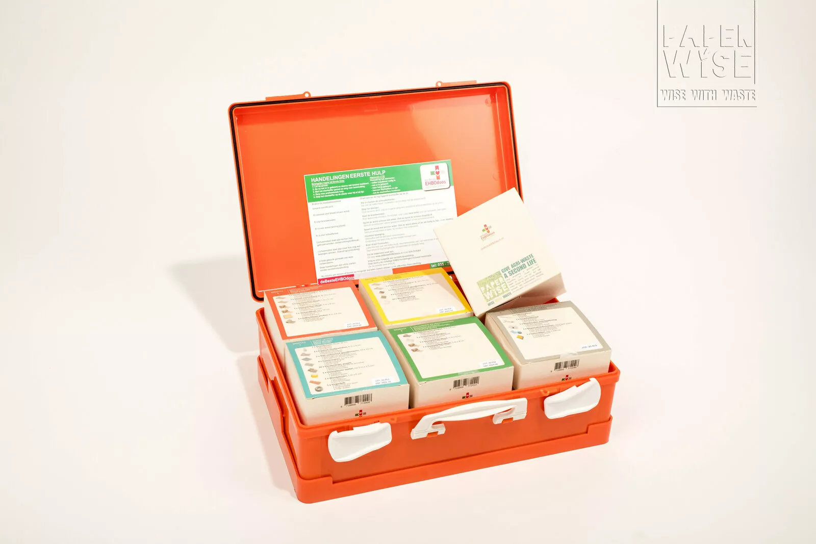 PaperWise environmentally friendly paper board packaging firstaidbox renewable resources DeBesteEHBODoos