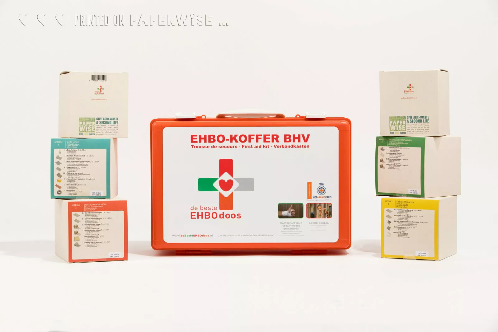 PaperWise environmentally friendly paper board packaging firstaidbox renewable resources DeBesteEHBODoos4
