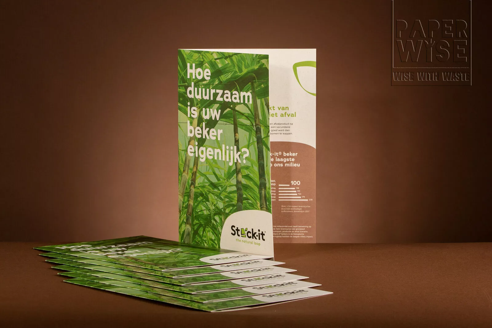 PaperWise natural paper board sustainable printing flyer leaflet promo stackit