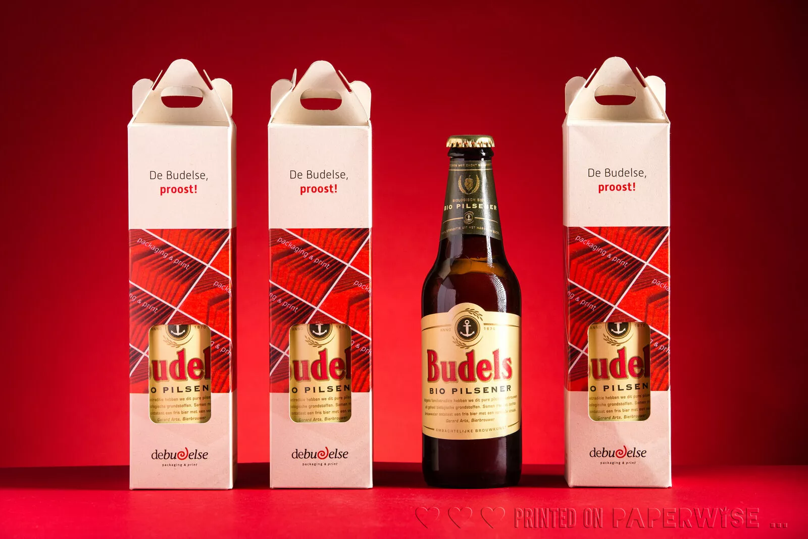 PaperWise sustainable packaging beer drinks beverage promo eco paper board gift DeBudelse