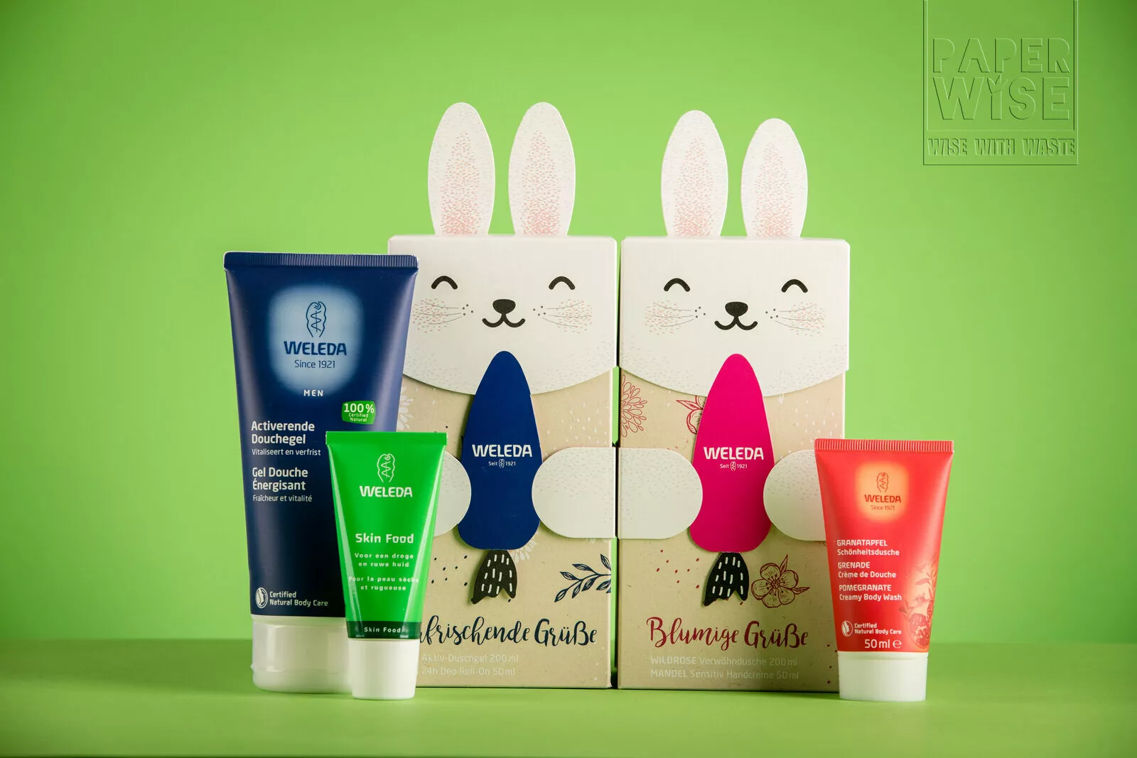 PaperWise sustainable paperboard gift packaging giftbox eco cosmetic beauty soap cream body care Weleda