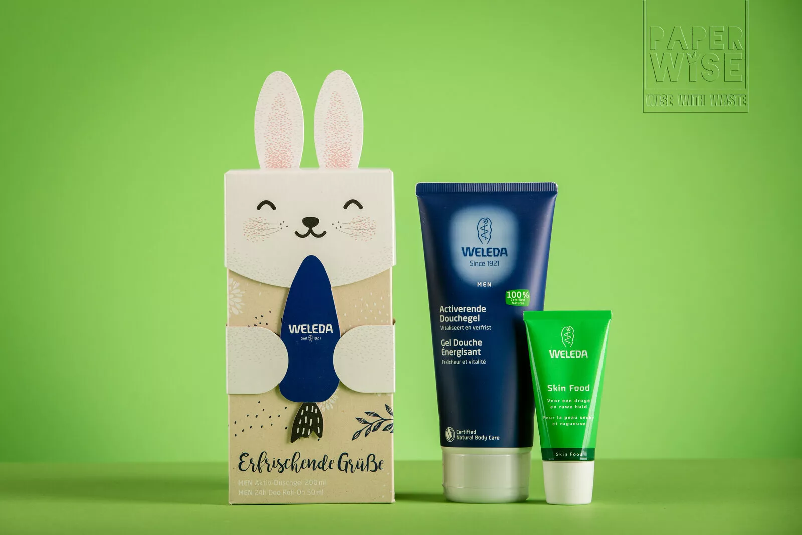 PaperWise sustainable paperboard gift packaging giftbox eco cosmetic beauty soap cream body care Weleda