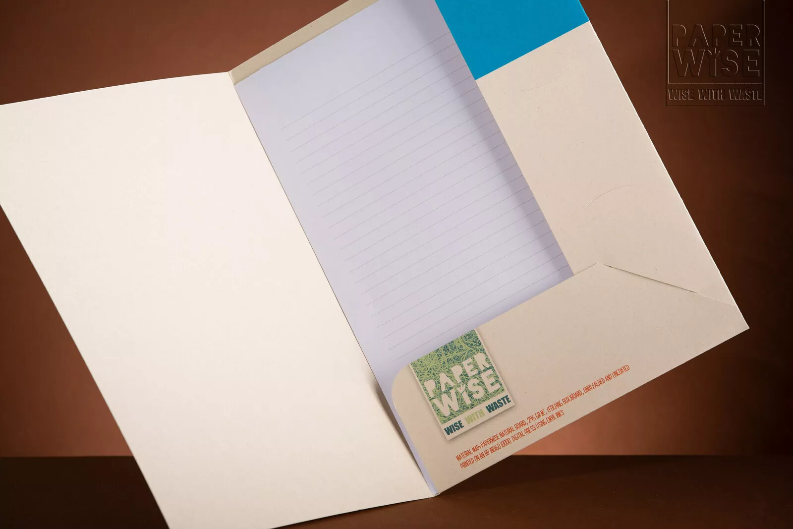 PaperWise sustainable paper board agriwaste office eco printing folder insert inside promo5