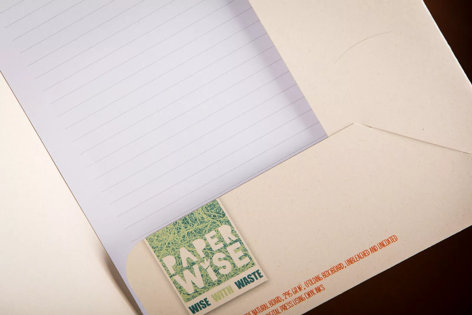 PaperWise sustainable paper board agriwaste office eco printing folder insert inside promo6