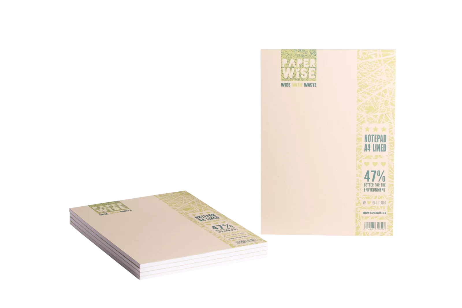 PaperWise sustainable paper notebooks A4 unbleached natural eco stationery organic writing pad office4c