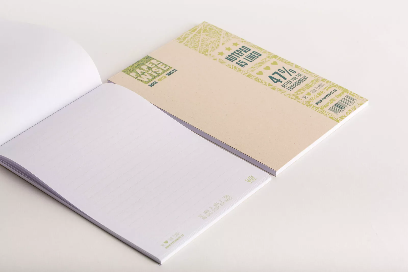 PaperWise sustainable paper notebooks A5 unbleached natural eco stationery organic writing pad office
