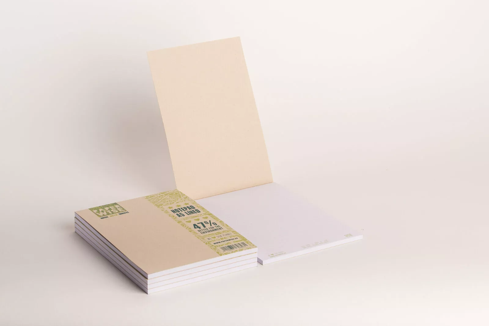 PaperWise sustainable paper notebooks A5 unbleached white eco stationery organic writing pad office