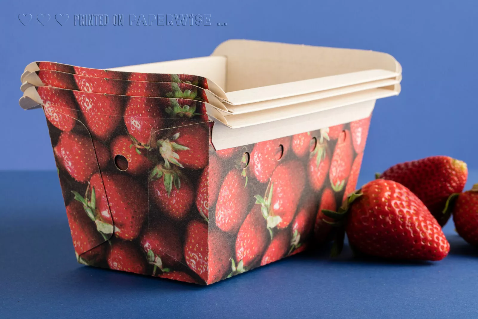 PaperWise vegan paper compostable board bio topseal food tray organic fruit strawberries vegetable berries packaging