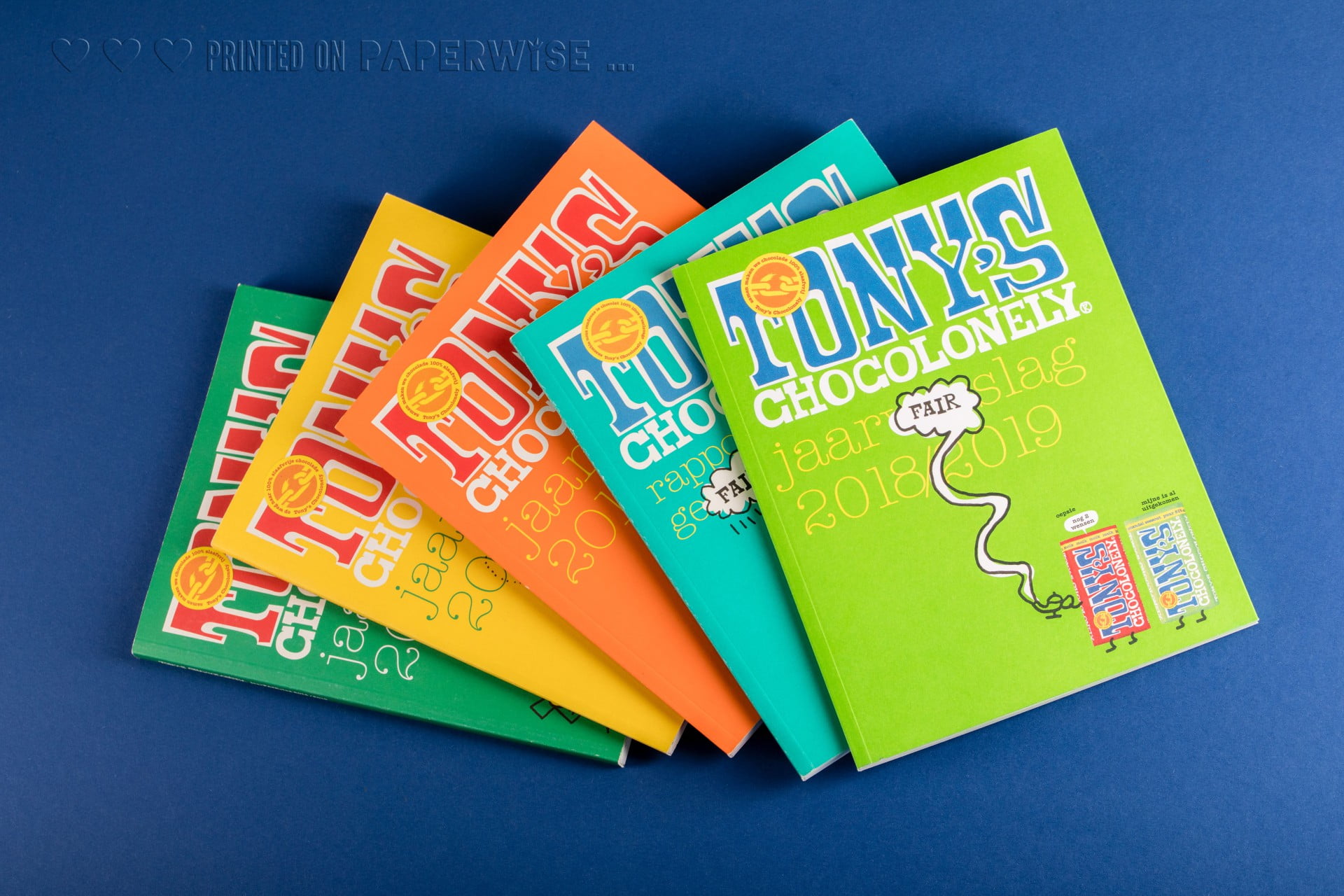 PaperWise sustainable paper annual report CSR eco friendy printing Tony'sChocolonely